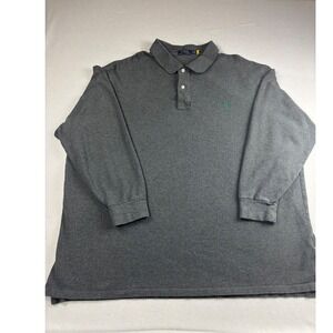 Polo Ralph Lauren Shirt Mens 4XB Big Long Sleeve Gray GreenPony Pullover Cotton